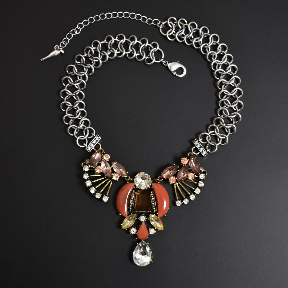 Statement Rhinestone Necklace, Large Crystal Chok… - image 8